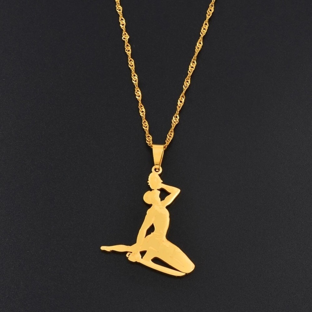 Haiti necklace , drinking girl necklace haiti ,